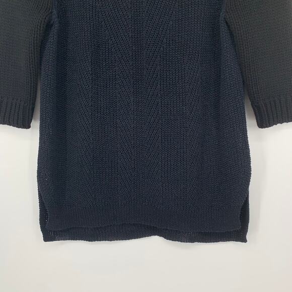 Marc Jacobs Edgemont Raglan Chunky Knit Sweater Color Black Pullover Black Blue - Picture 7 of 8